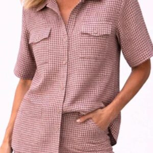 Camisa Bolsos Pied Poule