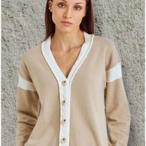 Casaco Tricô Bicolor