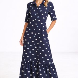 Vestido Abstrato Algodão com Viscose