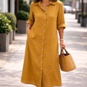 Chemise 100% Linho Longo