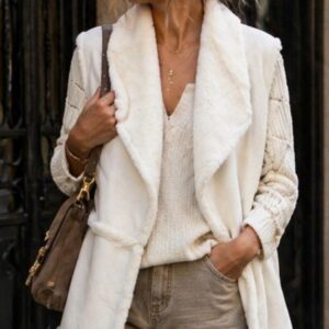 Casaco Tricô com Suede