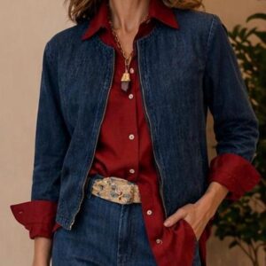 Casaqueto Bordado Jeans